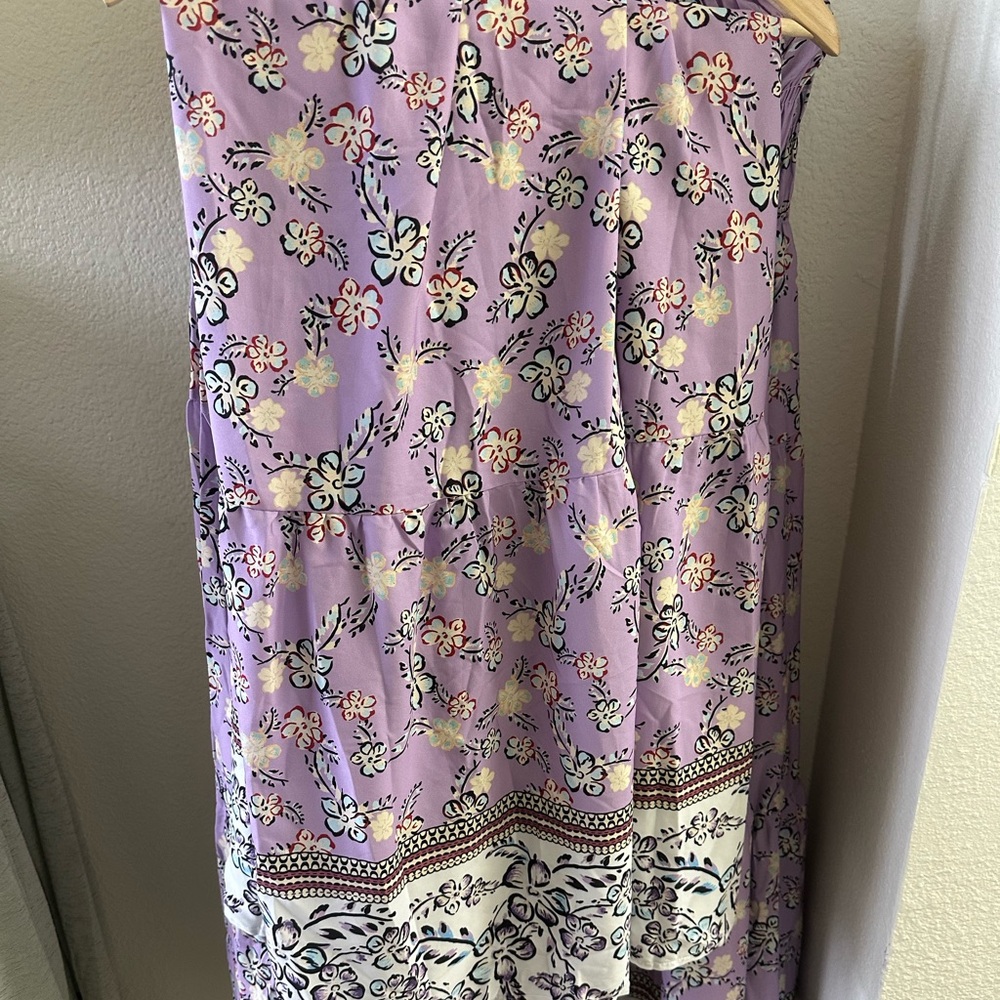 Bohemian lavender floral floor length skirt